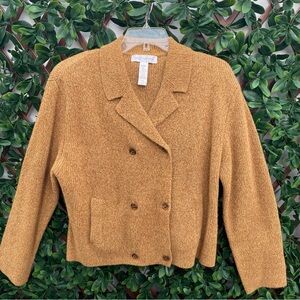 Jones New York Camel Double-Breasted Blazer